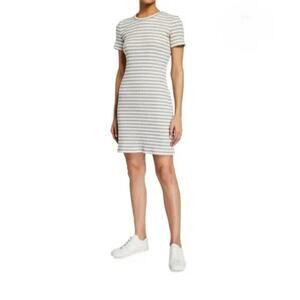 Theory Striped Ribbed Mini Dress